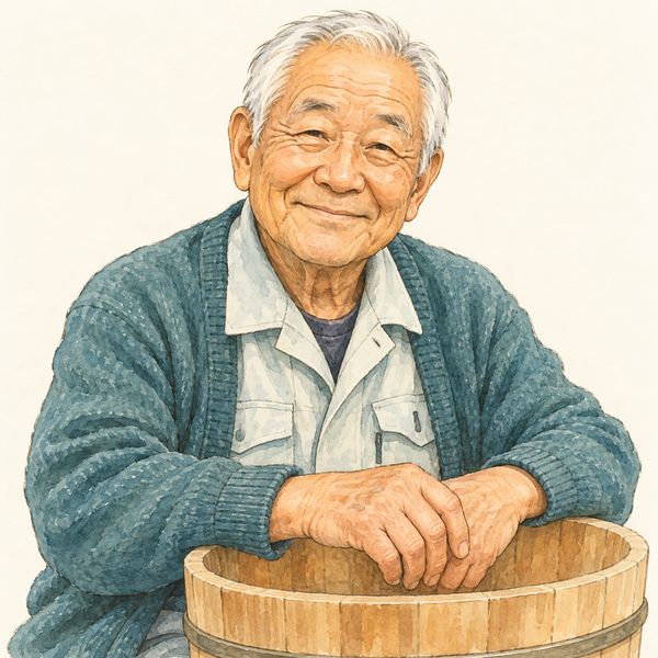 会長 田原 正男のイラスト(架空の人物)
