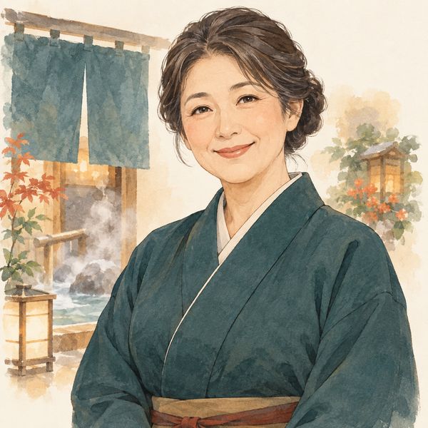 市内の旅館 支配人のイラスト（架空の人物）